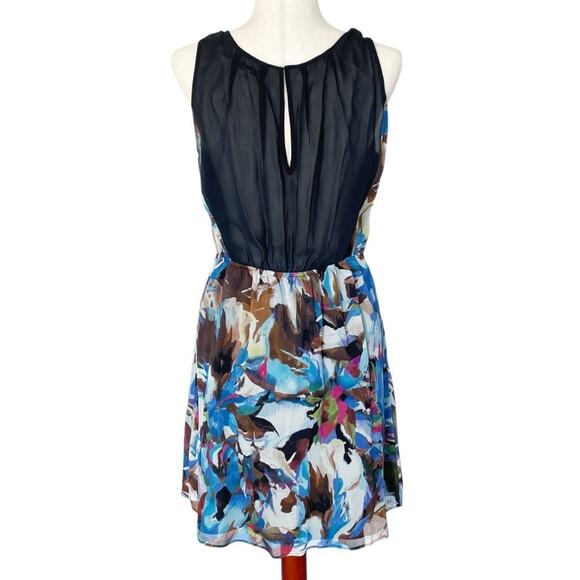 BROADWAY & BROOME 100% Silk Plisse Watercolor Abstract Print Tank Dress Size 6 - Picture 2 of 9